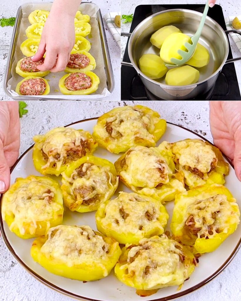 Stuffed potato boats