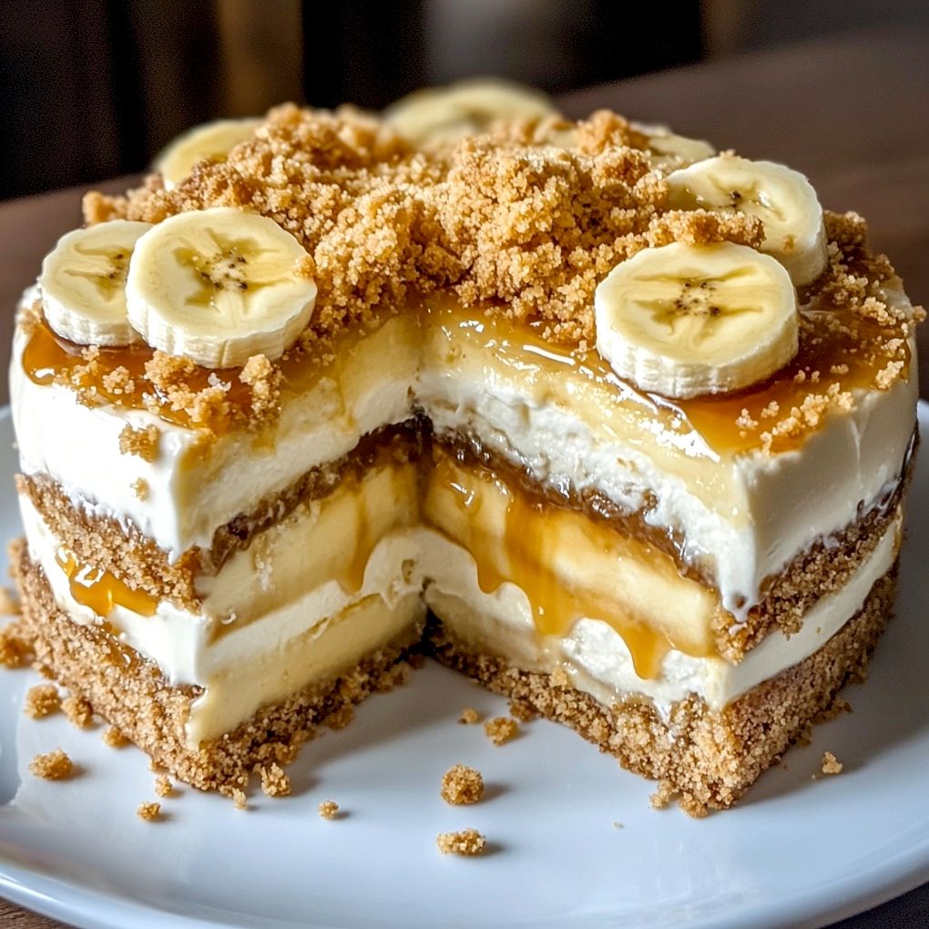 banana caramel cream cake