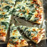 Greek Roasted Garlic Spinach White Pizza