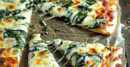 Greek Roasted Garlic Spinach White Pizza