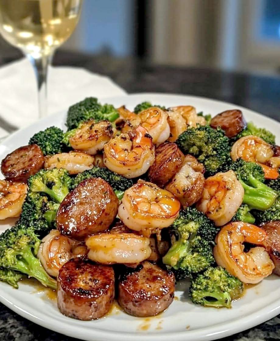 Honey Garlic Shrimp Sausage and Broccoli Stir-Fry