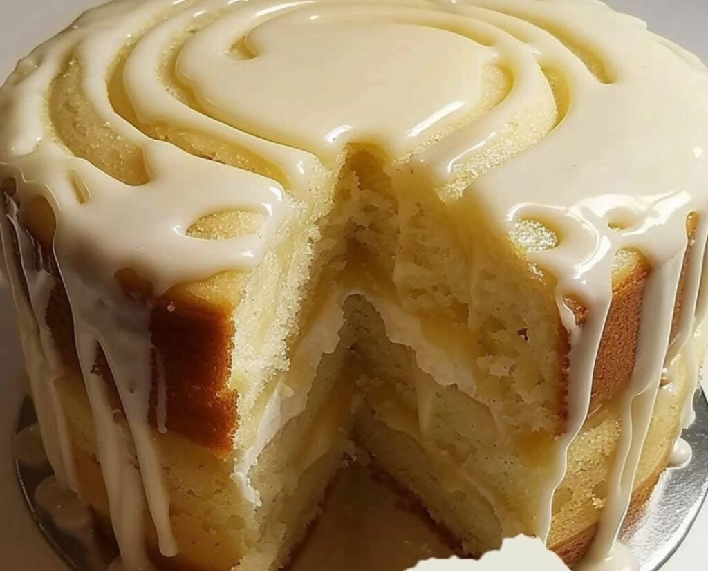 Vanilla Buttermilk Pound Cake with Cream Cheese Glaze