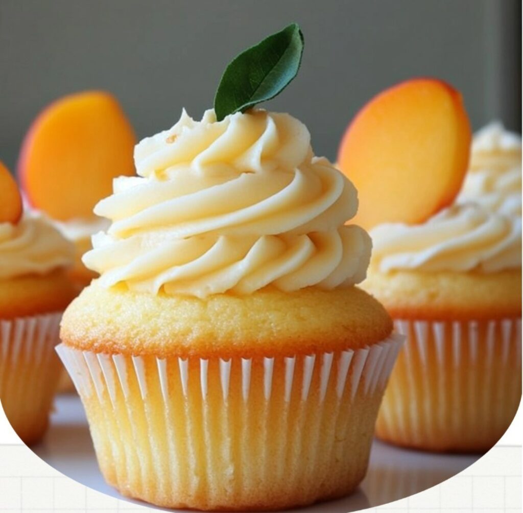 Honey Peach Cream Cheese Cupcakes