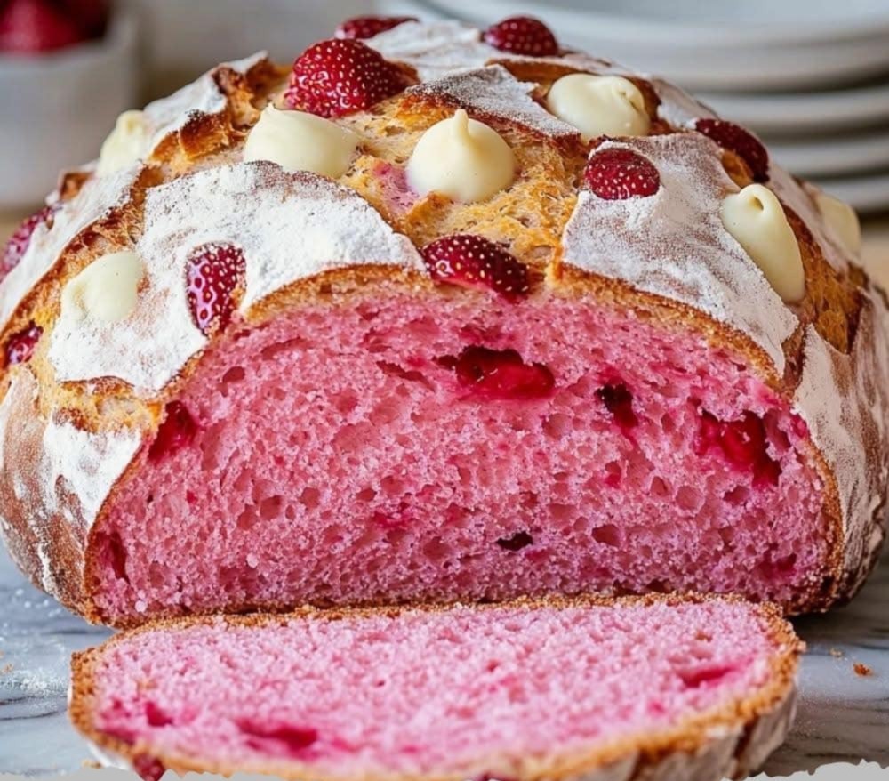 Sourdough White Chocolate Chips Strawberry Bread