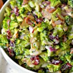 Creamy Broccoli Salad with Cranberries and Almonds