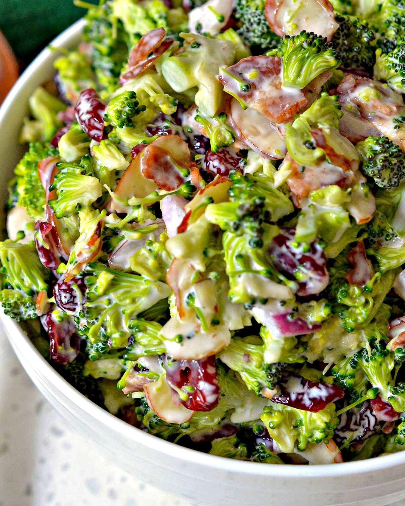 Creamy Broccoli Salad with Cranberries and Almonds