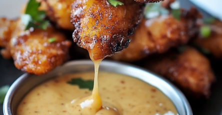 Crispy chicken tenders with honey mustard dip