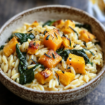 Creamy Orzo with Roasted Butternut Squash and Spinach