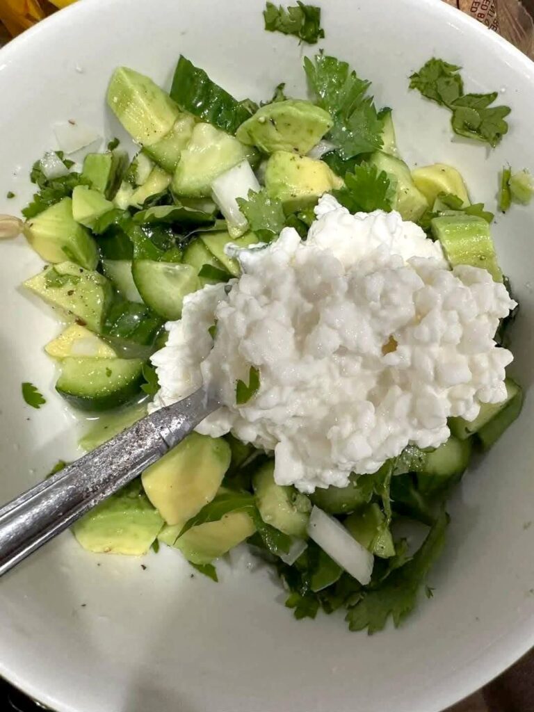 Healthy Avocado and Cottage Cheese Salad Recipe