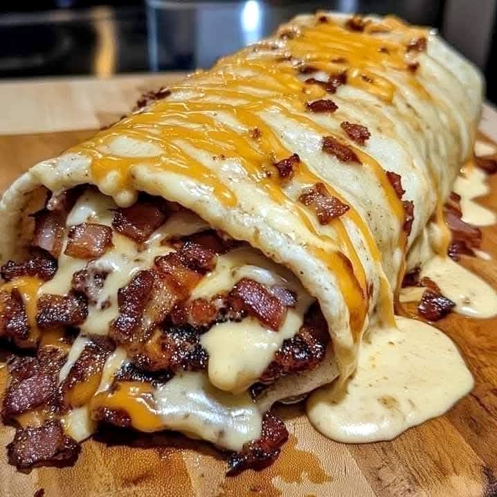 Bacon Cheeseburger Pancake Roll