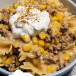 Creamy Ranch Beef Bowtie Skillet with Sweet Corn Magic