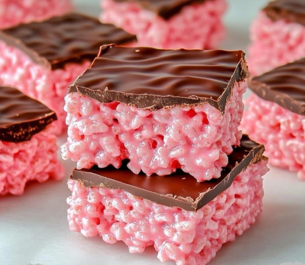 Chocolate Covered Cherry Rice Krispies Treats