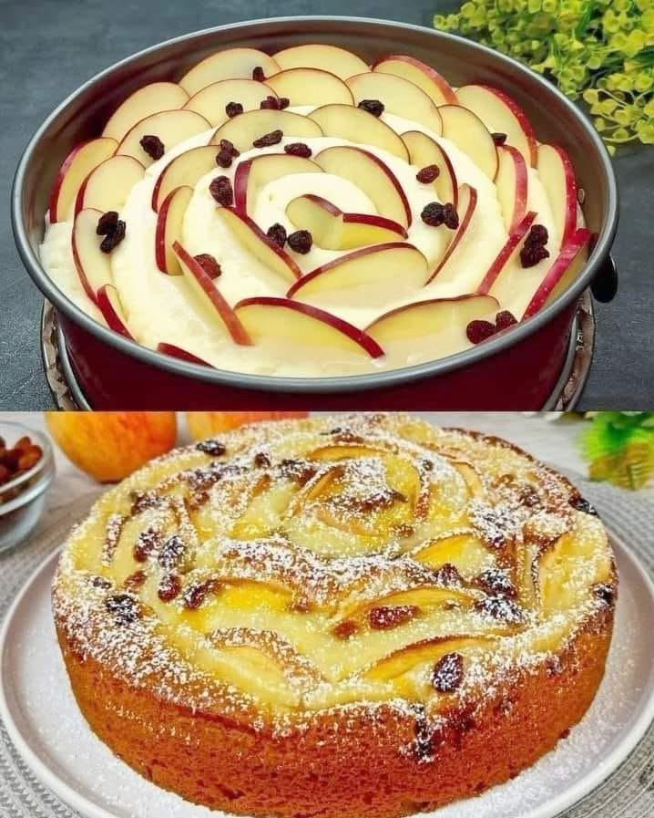 Homemade Apple and Raisin Cak