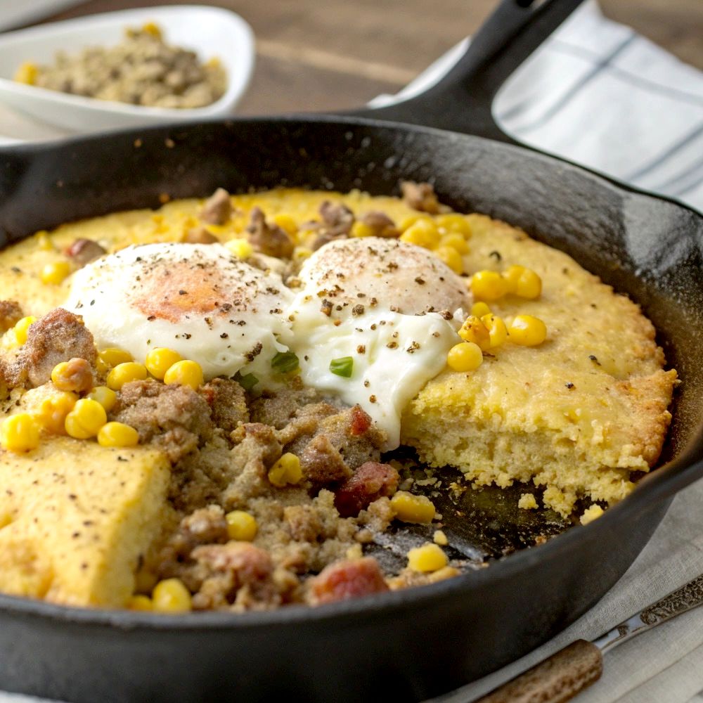 Homemade Southern Cornbread Breakfast Skillet