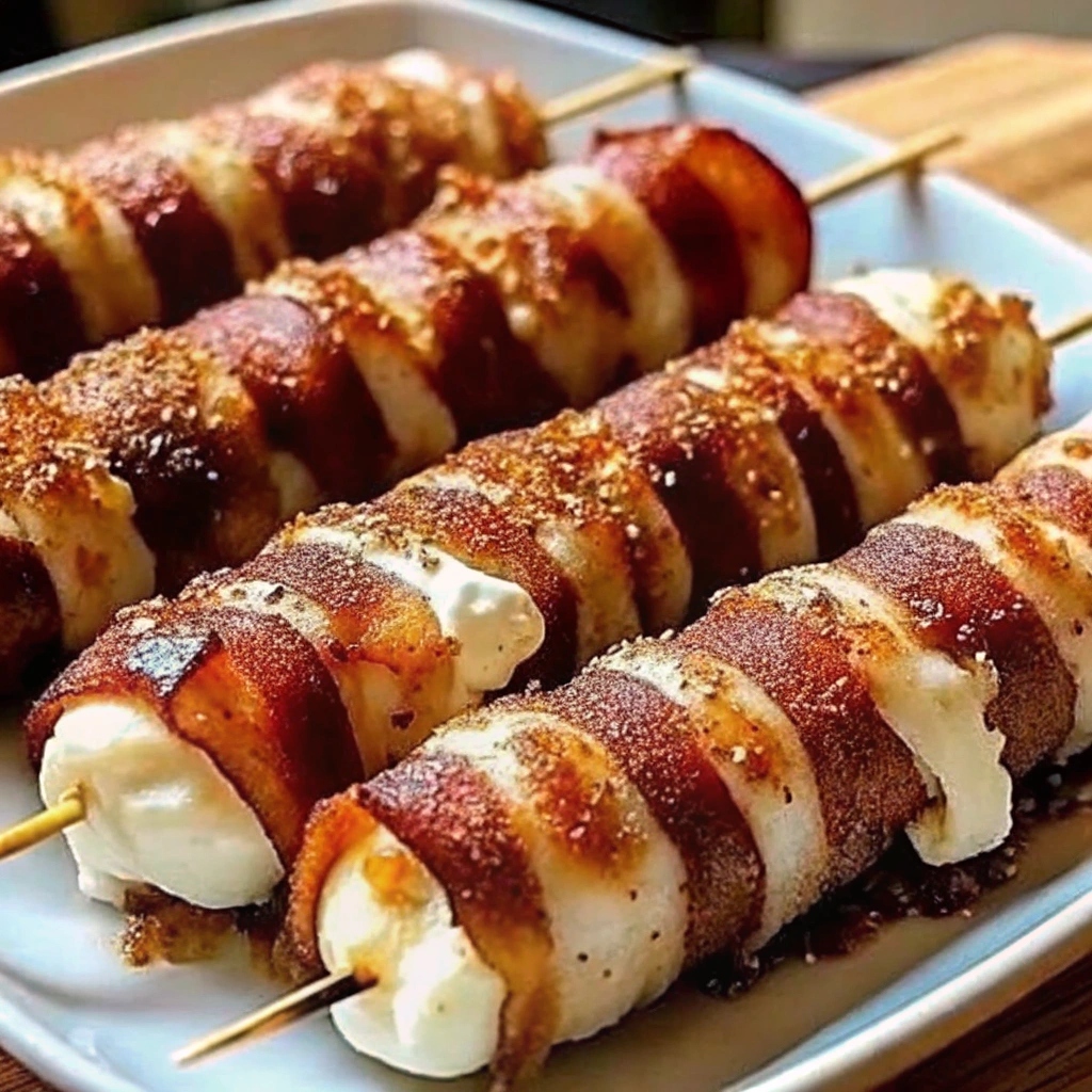 Delicious Bacon-Wrapped Cheese Skewers Recipe