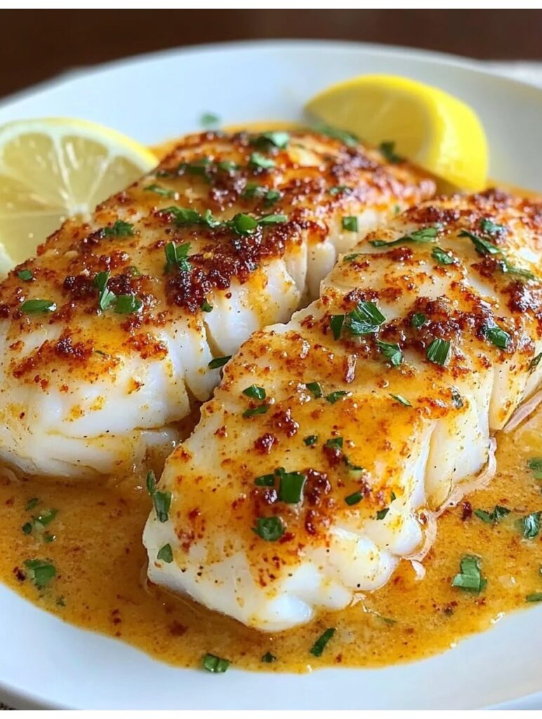 Pan Fried Cod with Lemon Butter Sauce