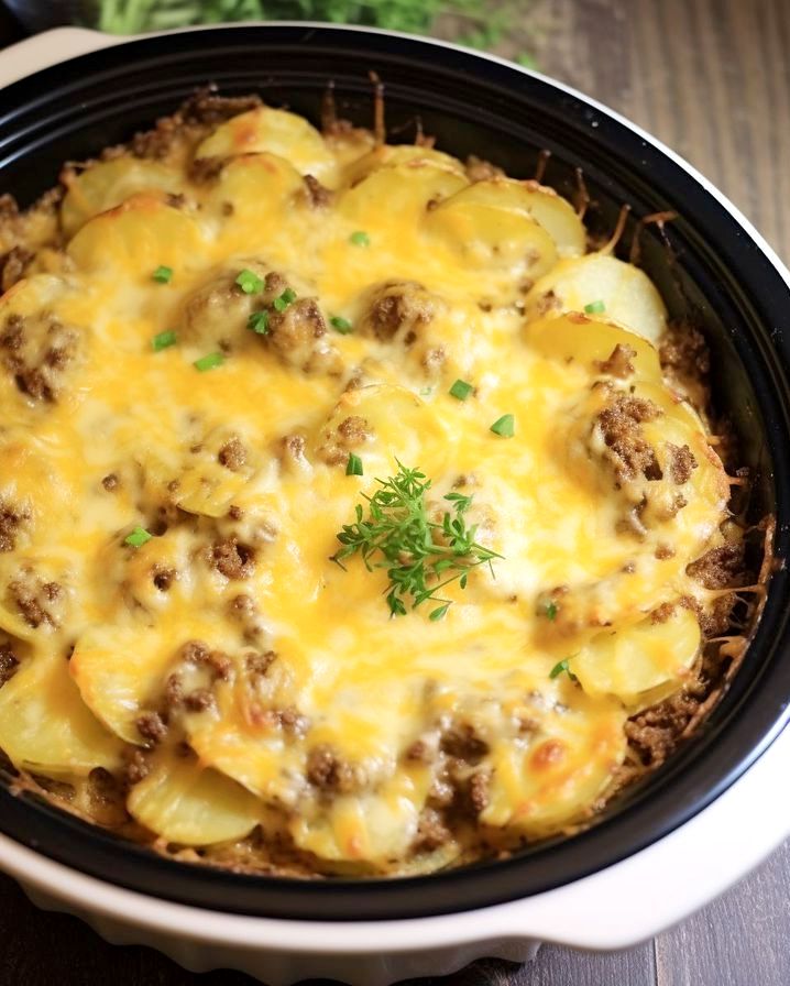 Cheesy Ground Beef and Potato Casserole