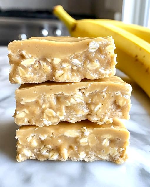 No-Bake Peanut Butter Banana Oat Bars Recipe