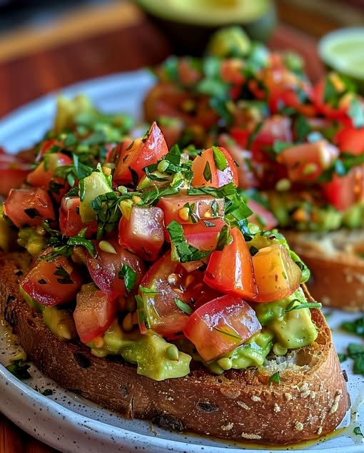 Smashed Avocado Bruschetta