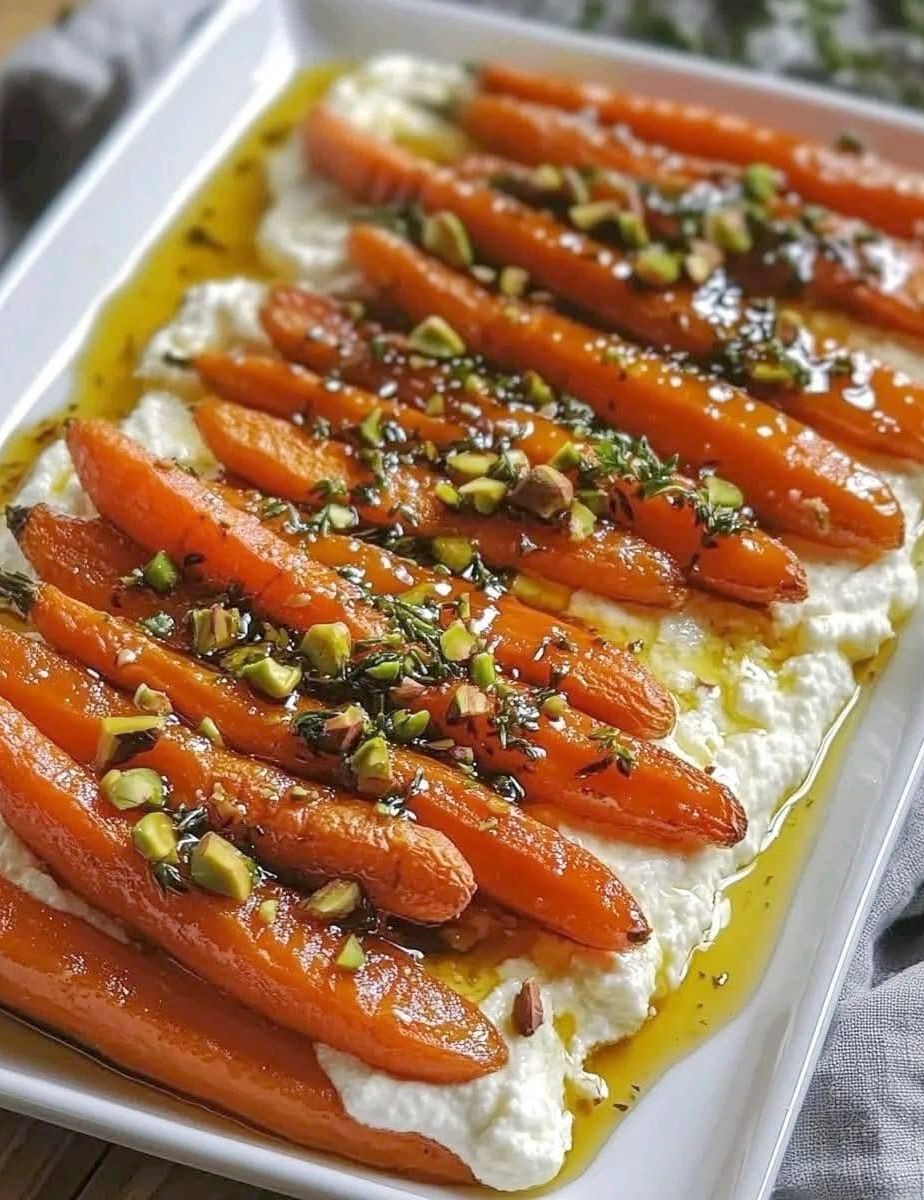 Roasted Carrots with Whipped Ricotta and Hot Honey