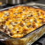 Biscuits and Gravy Hashbrown Breakfast Casserole