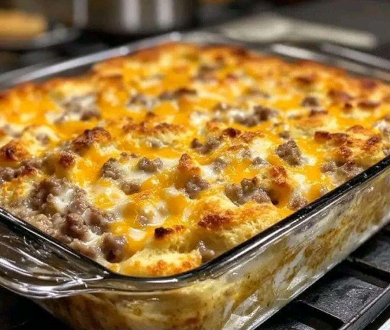 Biscuits and Gravy Hashbrown Breakfast Casserole