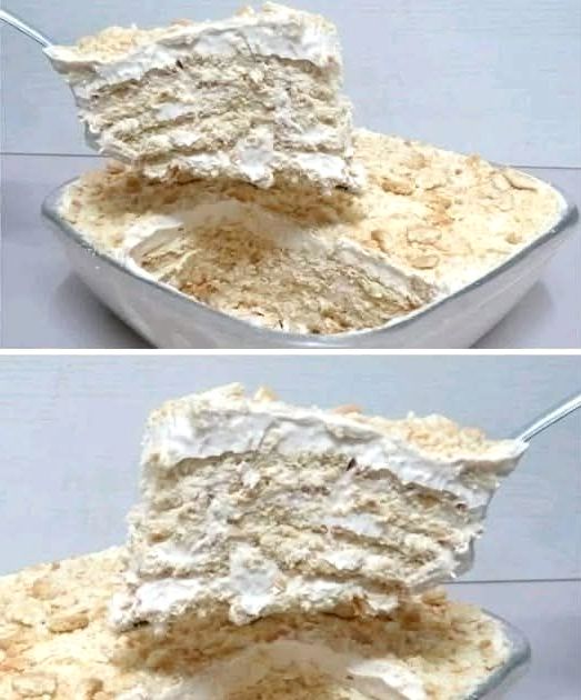 Easy No-Bake Biscuit and Cream Cake