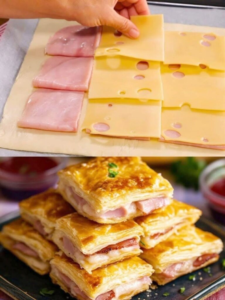 Ham and Cheese Puff Pastry Pockets