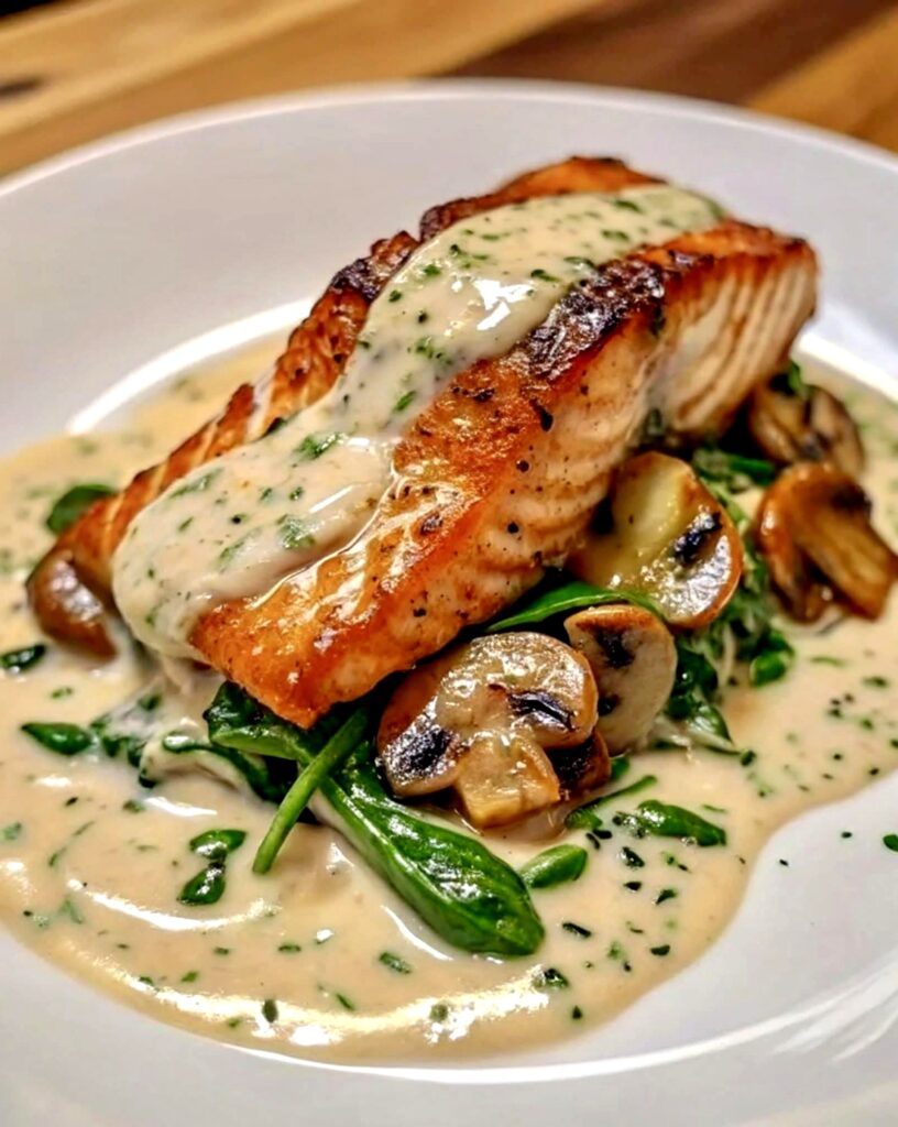 Garlic Butter Salmon with Spinach