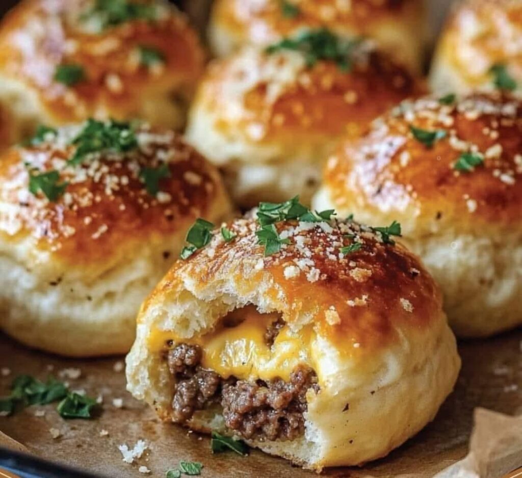 Garlic Parmesan Cheeseburger Bombs