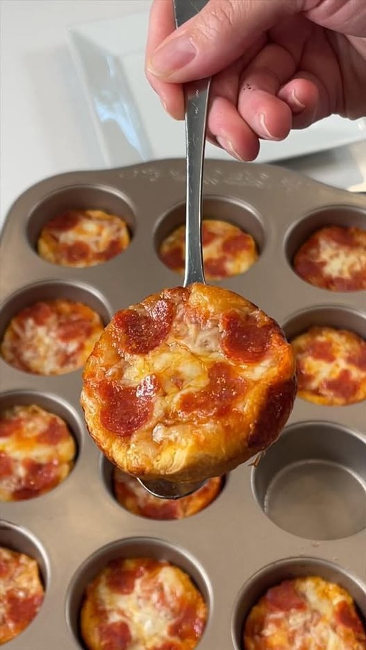 Mini Deep Dish Crescent Roll Pizzas