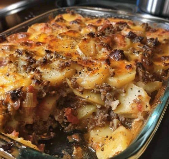 Cheesy Hamburger Potato Casserole