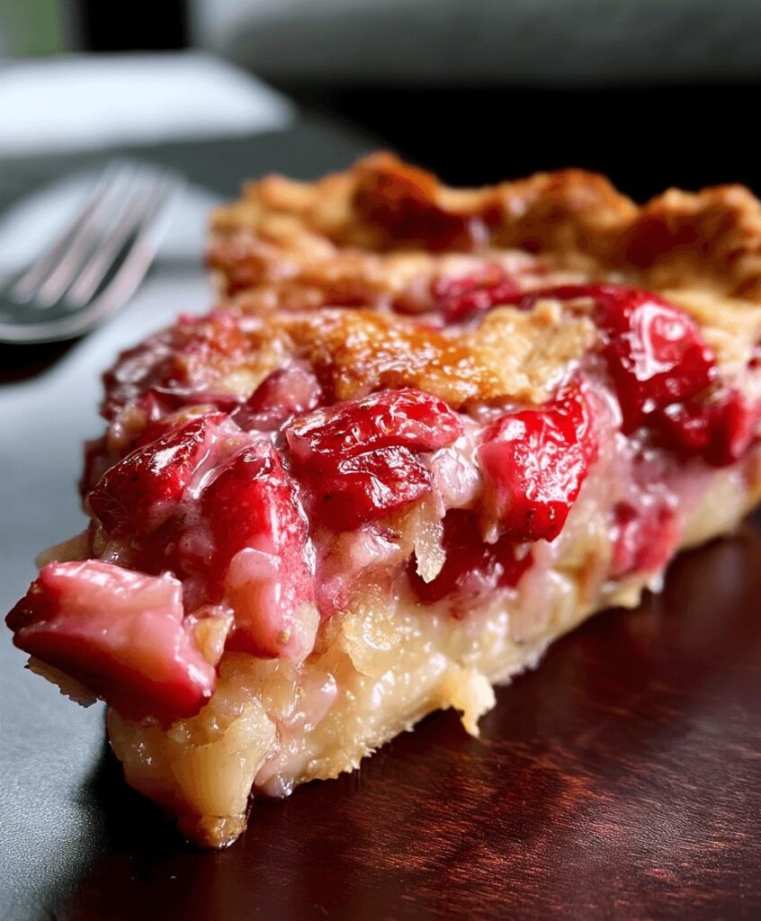 Strawberry Rhubarb Custard Pie