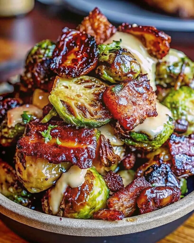 Honey-Glazed Roasted Brussels Sprouts with Bacon