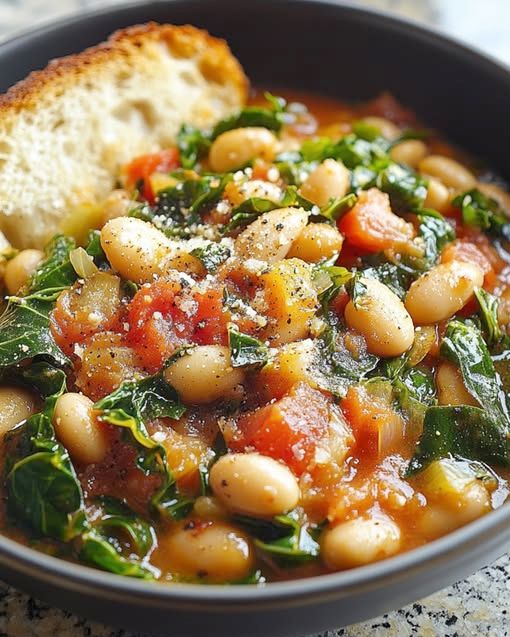 Cozy White Bean Kale & Tomato Stew