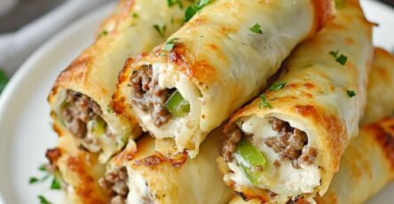Keto Philly Cheesesteak Roll Ups