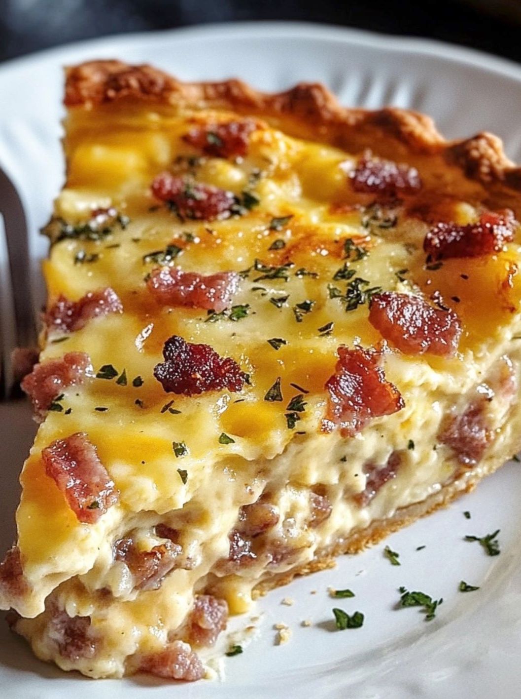 Bacon Sausage Cheese Quiche