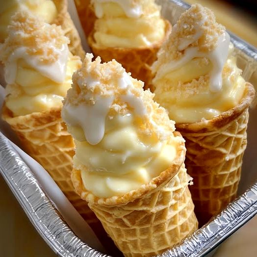No-Bake Lemon Cheesecake Cones