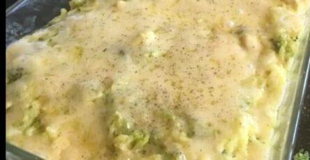 Broccoli Rice Cheese & Chicken Casserole