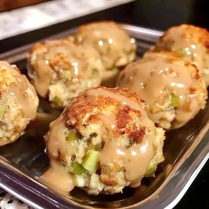 Savory Stuffing Balls with Gravy