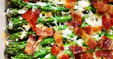 Cheesy Bacon Asparagus Bake