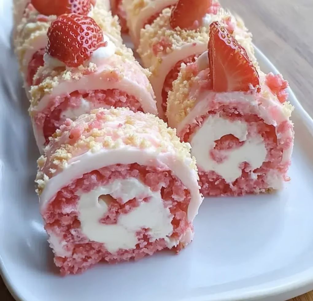 Strawberry Shortcake Cheesecake Rolls