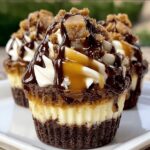 Loaded Brownie Cheesecake Cups Recipe – Easy Mini Brownie Cheesecakes with Caramel & Ganache