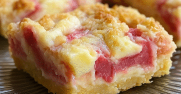 Sweet and Tangy Rhubarb Custard Bars