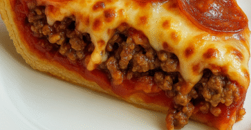 Deep Hamburger Sausage & Pepperoni Pie