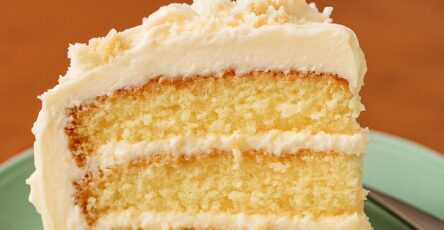 Fluffy Vanilla Layer Cake with Whipped Buttercream Frosting