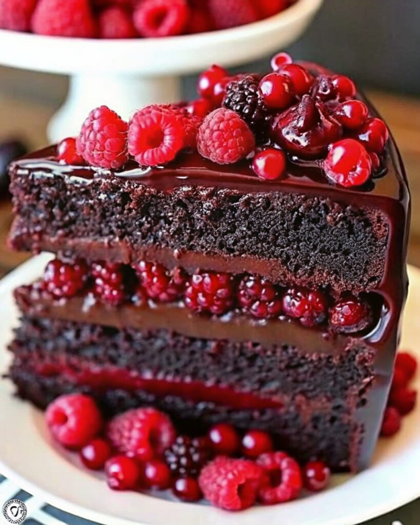 Chocolate Raspberry Truffle Cake