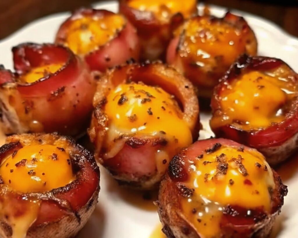 Cheddar-Stuffed BBQ Bacon Bombs