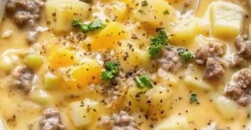 Cheesy Hamburger Potato Soup