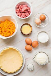 Bacon Sausage Cheese Quiche